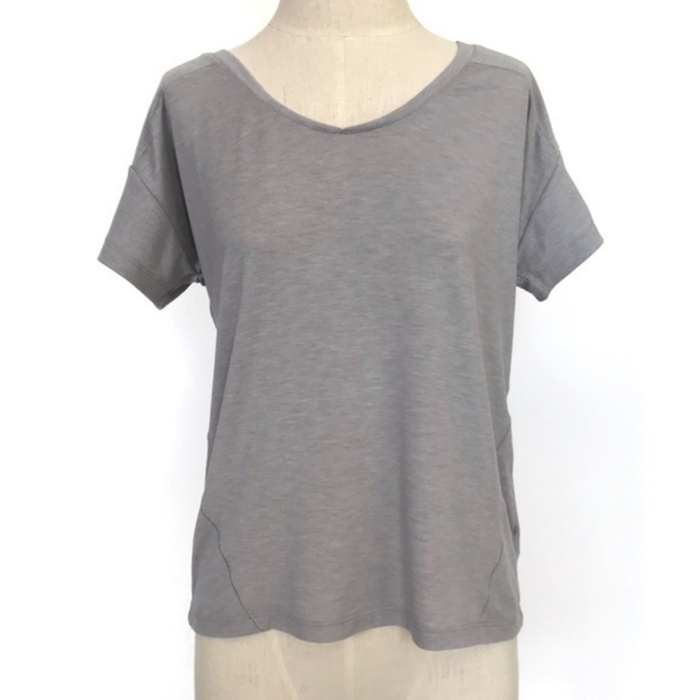 Champion Grey Scoop Neck Oversized Workout Tee Size extra small